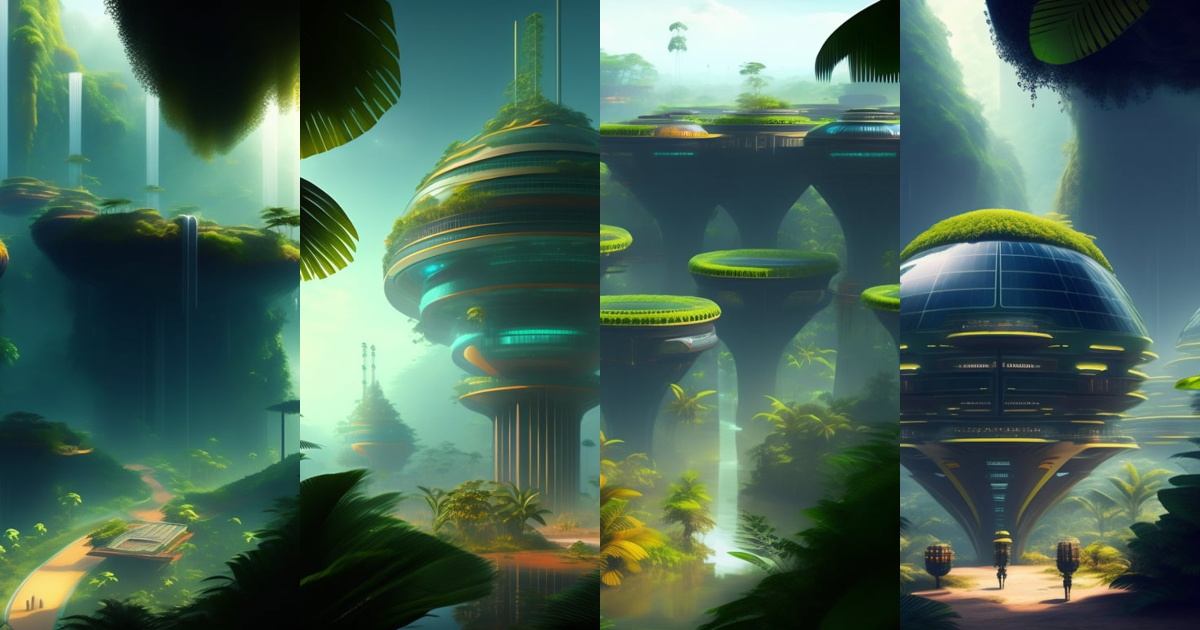 Lexica - A high tech solarpunk utopia in the Amazon rainforest