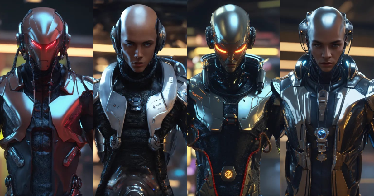 Lexica - Zoom out from an tough male alien android cool gangster ...