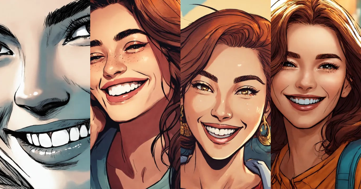Lexica - Close up. A woman is smiling. She is very happy and thankful ...