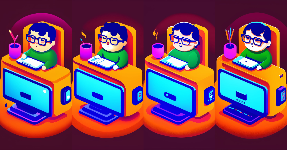 Lexica - A cute nerd sleeping at a computer desk, digital art, icon, 2 ...