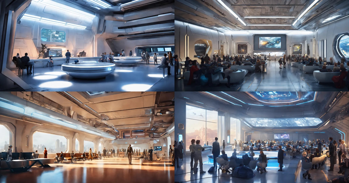 Lexica - A realistic photo of a very crowded colossal futuristic common ...