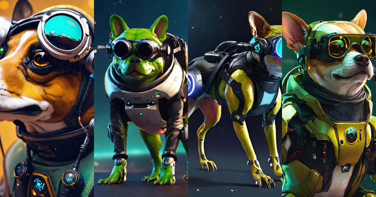 Lexica - Frog dog inu immaculate full body cyberpunk style cyborg with ...