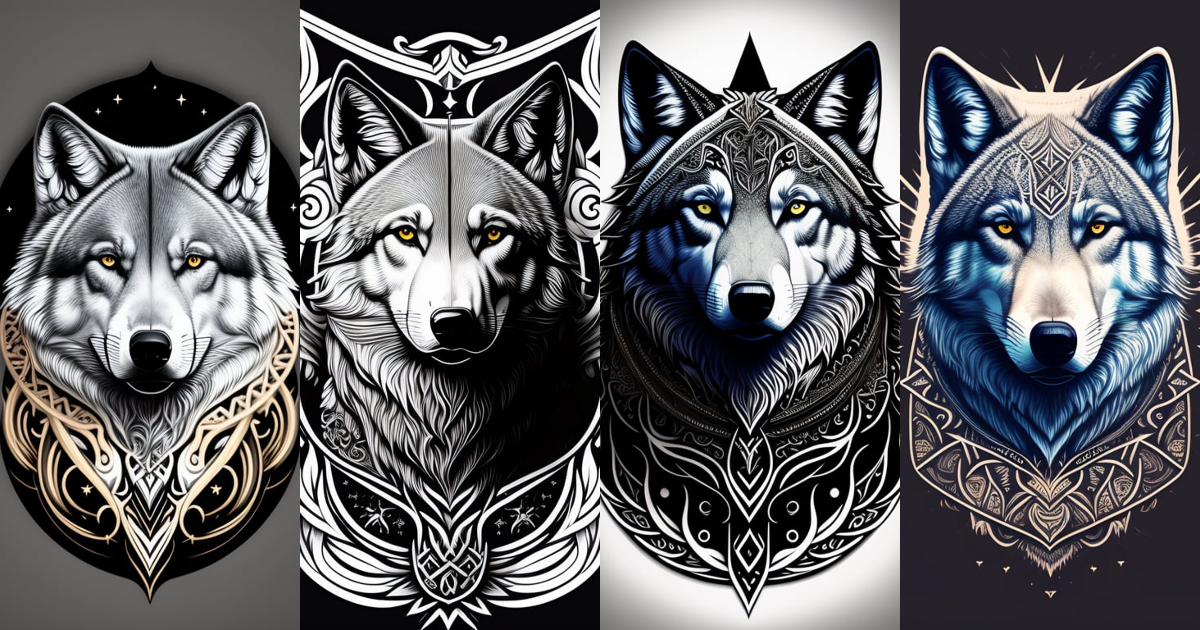 Lexica - A tshirt design of Satanic wolf, symmetrical, low details ...