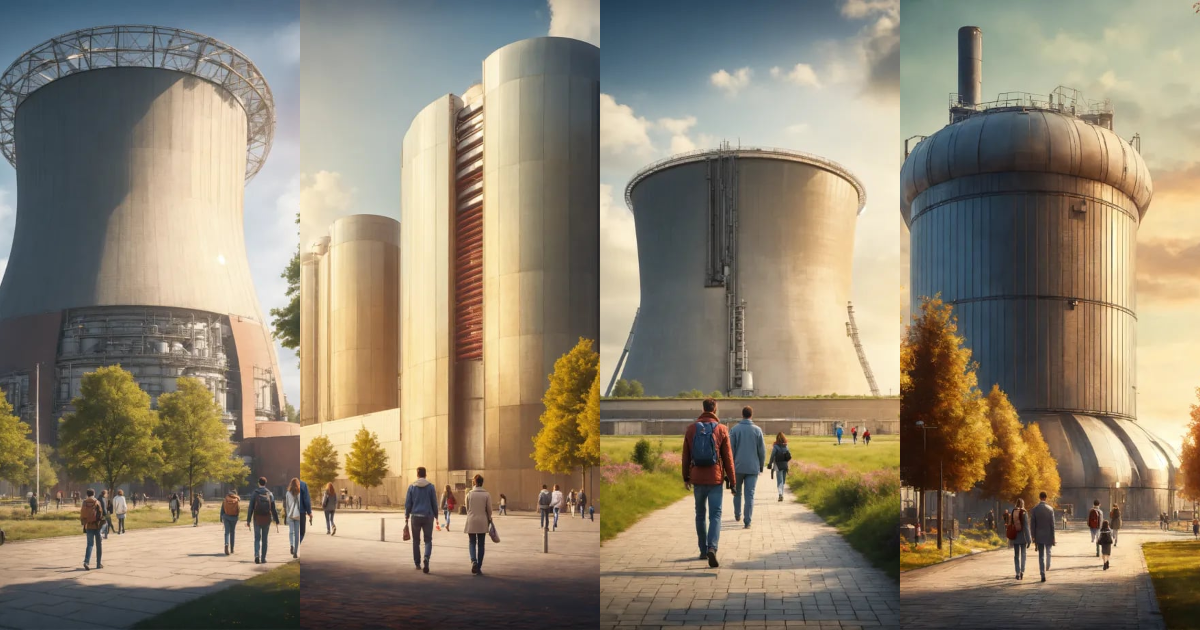 Lexica - Modern nuclear reactor in beautiful urban landscape with ...
