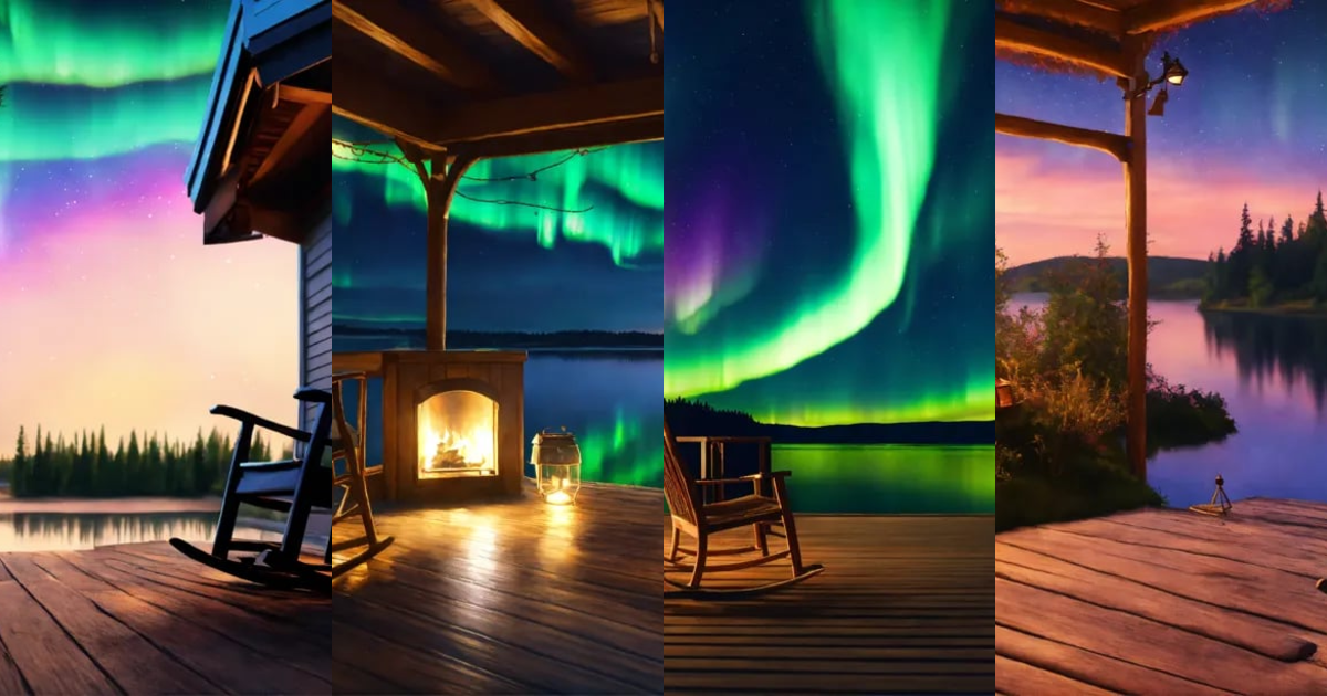 Lexica - Epic shot of ultra detailed and cozy porch in Sweden at a lake ...