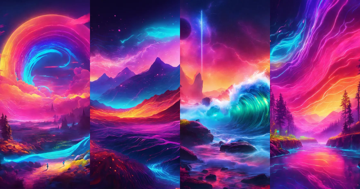 Lexica - Get lost in a neon wonderland as vivid waves of electrifying ...