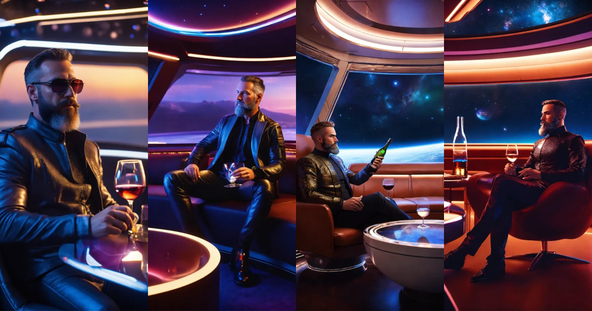 Lexica - 45 year old masculine man with trim beard in futuristic ...