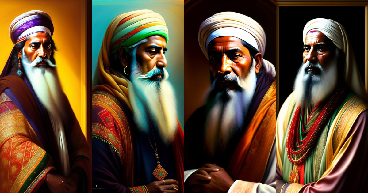 Lexica - A style portrait of a sufi named Rumi, contemplatin in ...