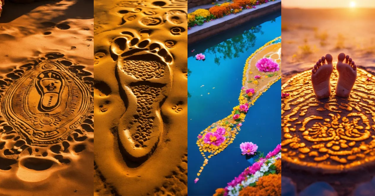 Lexica - Indian goddess Radha's footprint , 8k