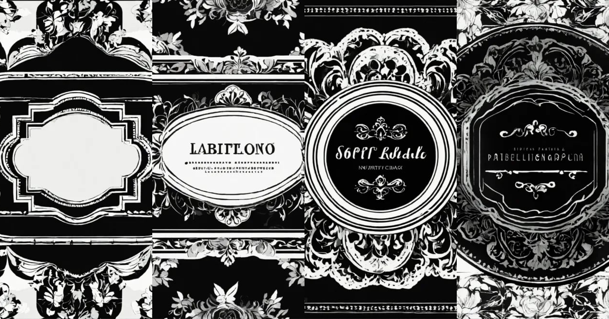 Lexica - Pretty pattern background with label in middle, bright black ...