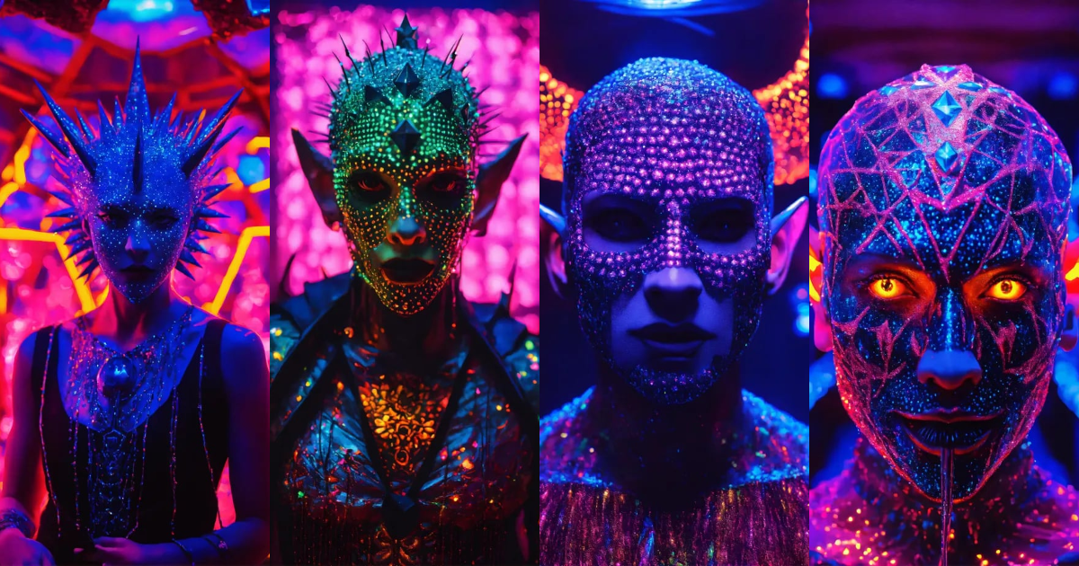 Lexica - Ultra realistic Pinhead in a diamond neon black light DMT ...