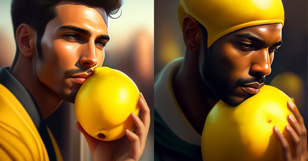 Lexica - A guy thinking in a lemon, hd, detailed, artstation
