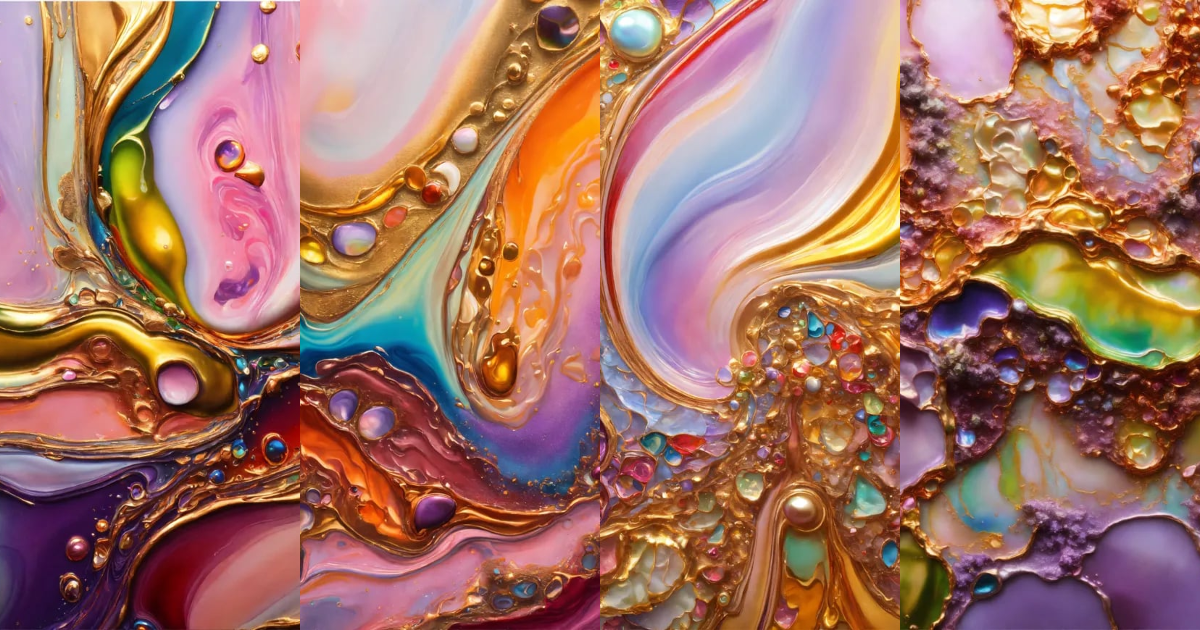 Lexica - Colorful abstract painting oil and water complex complicated ...