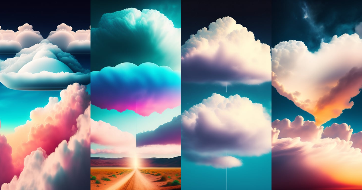 Lexica - Album cover art of a cloud that is shaped as a Broken Heart