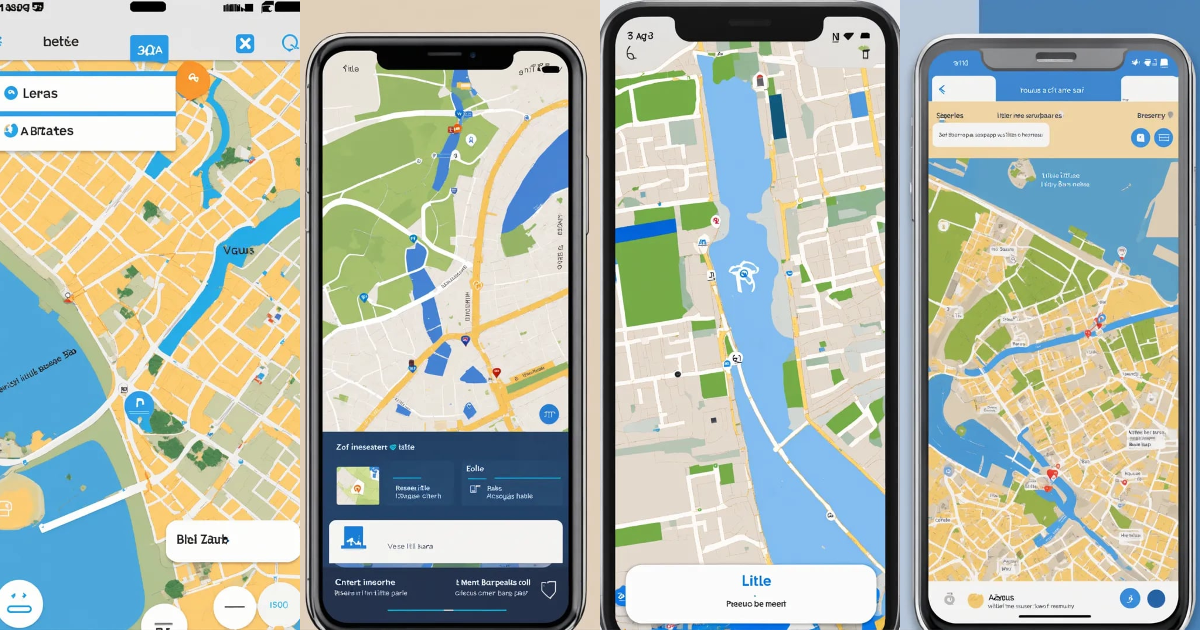 Lexica - Graphic user interface of an app, with a map of the city of ...