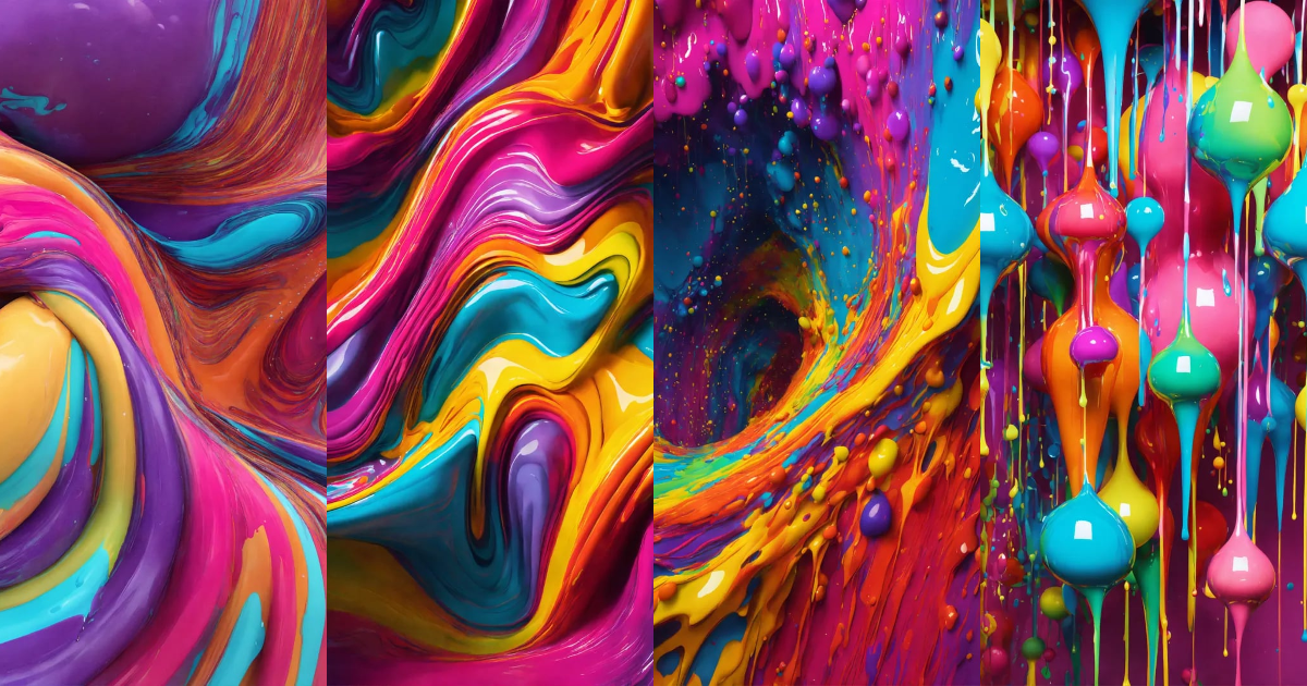 Lexica - 3d designs drippy colour splash fluracent colours