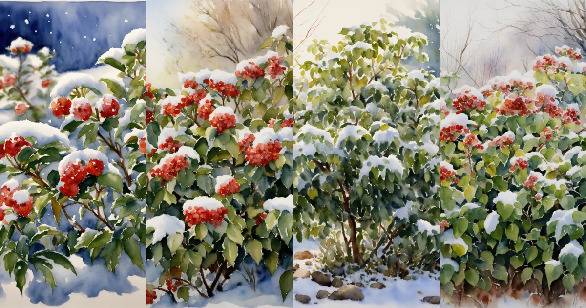 Lexica - White background, a bush covered with snow, realism, sharp ...