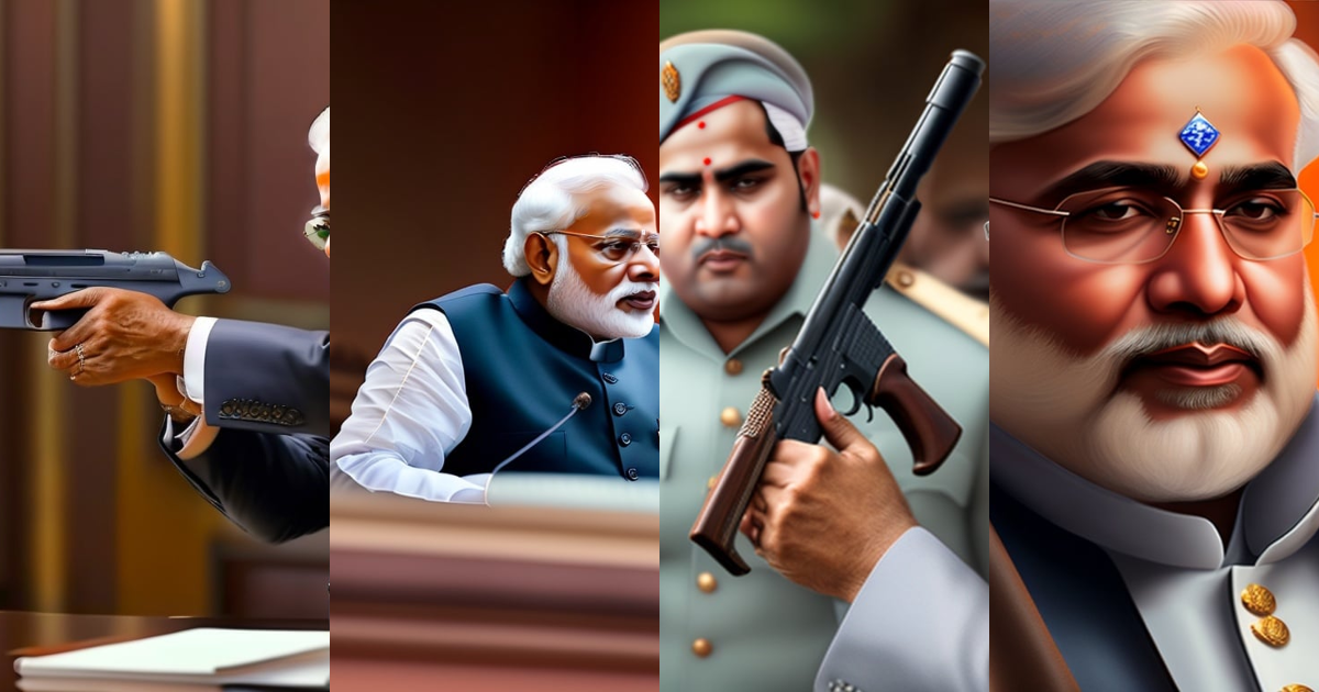 Lexica - Narendra modi, with gun, muslim