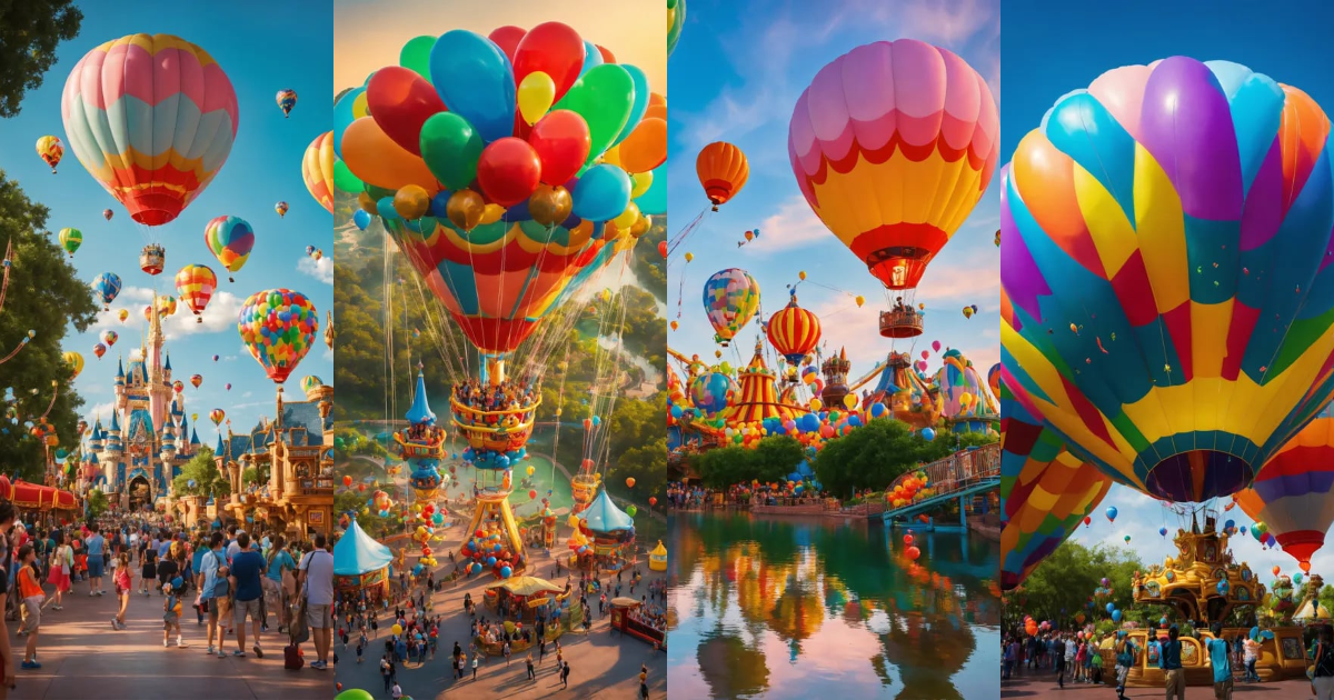 Lexica - A disney like theme park called WOKETOPIA colorful balloons ...