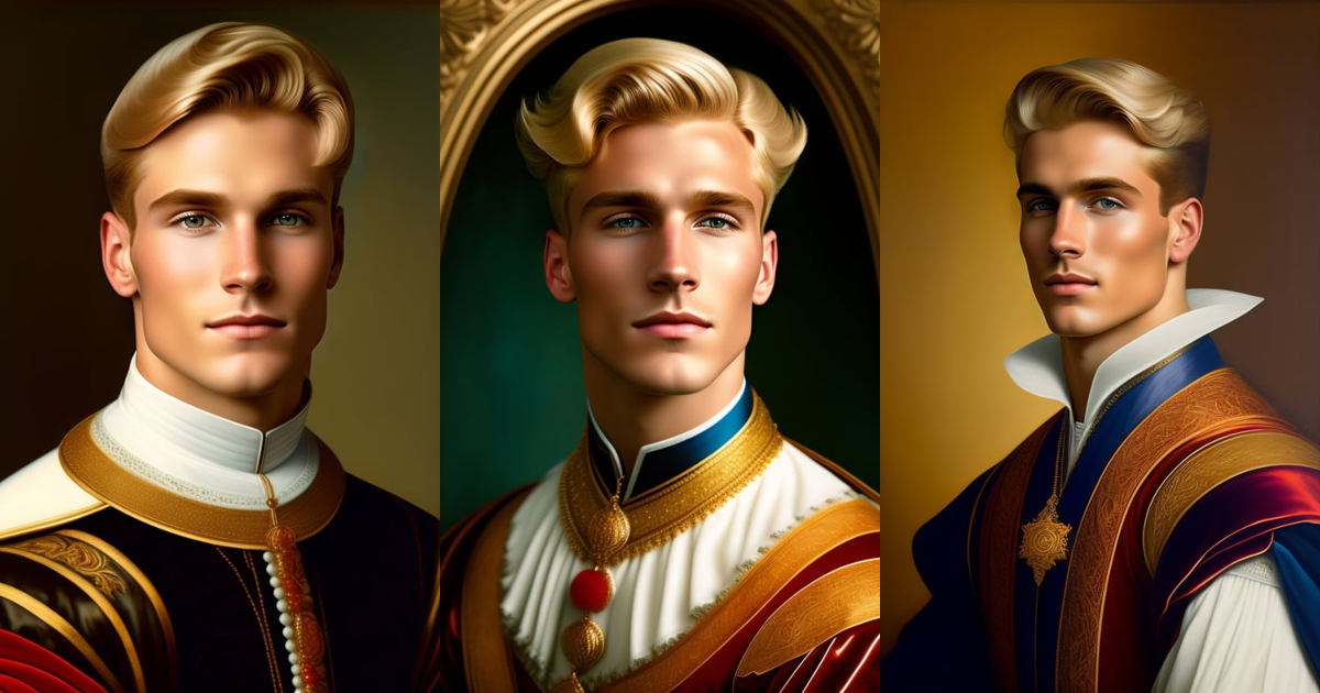 Lexica - Portrait of a handsome blonde gay boy from the renaissance