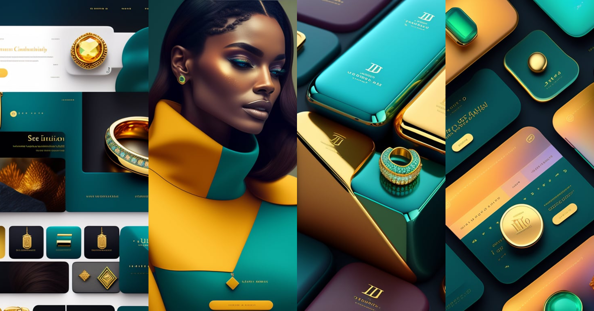 Lexica - Beautiful website of jewelry ui ux ui/ux, hero section, teal ...