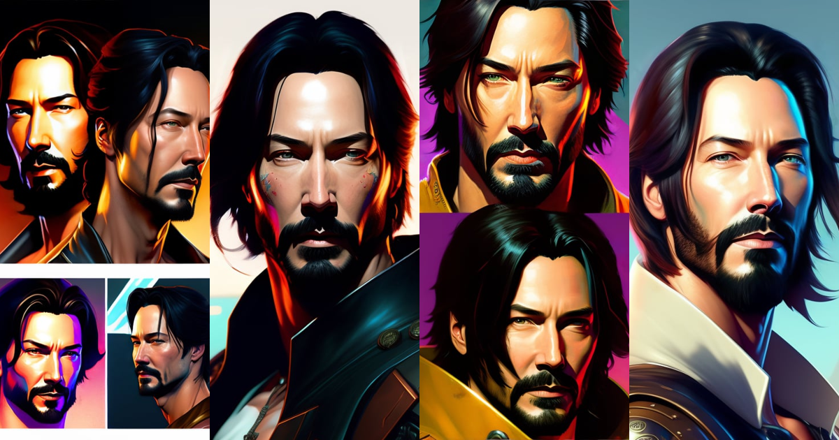 Lexica - A study of cell shaded portrait with keanu reeves face of ...