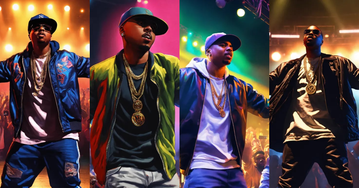 Lexica - Pop art, hyperrealist full body portrait of black rapper 