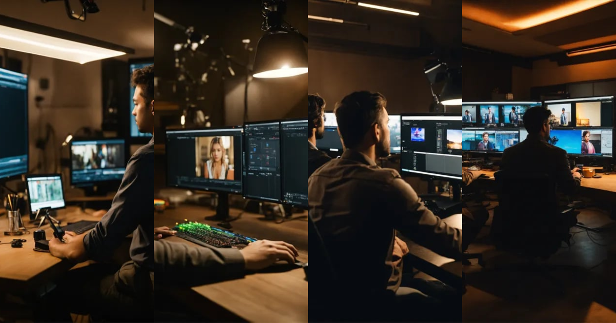 Lexica - Film studio. Two different people an editor and a director are ...