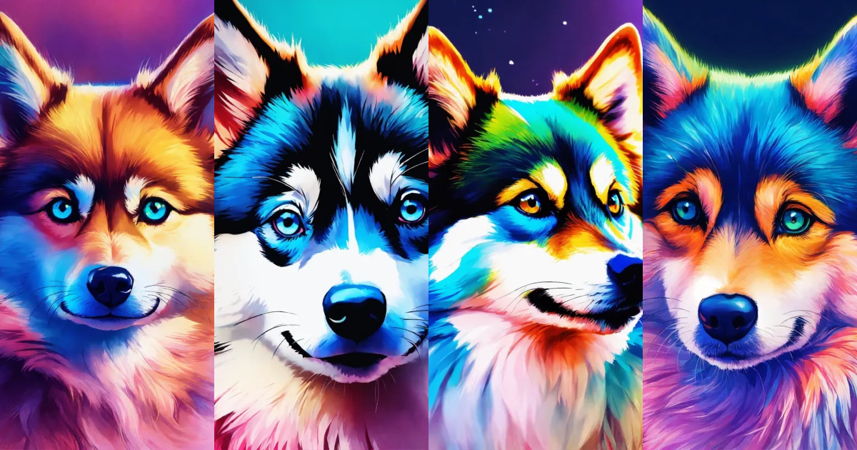 Lexica - In this vivid portrait, a captivating Pomsky looks straight ...
