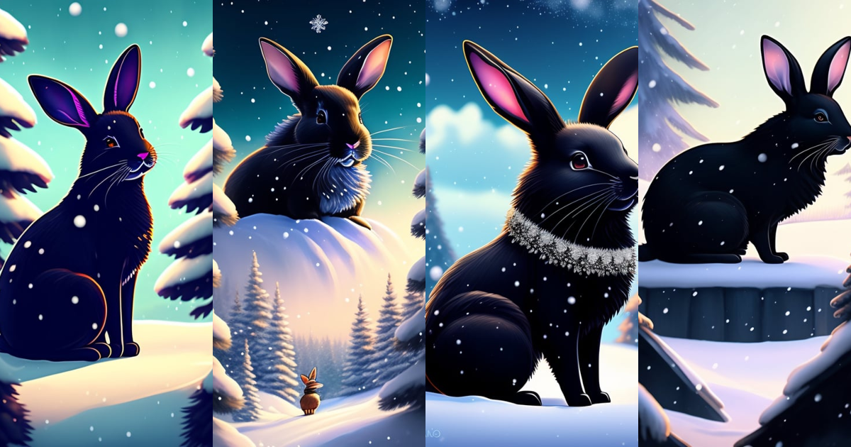 Lexica - Black rabbit in the style of the anime 