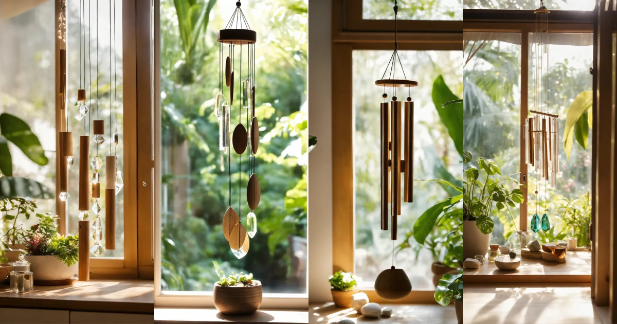 Lexica - Wooden small Wind chimes, kitchen, window, cozy room, wind ...