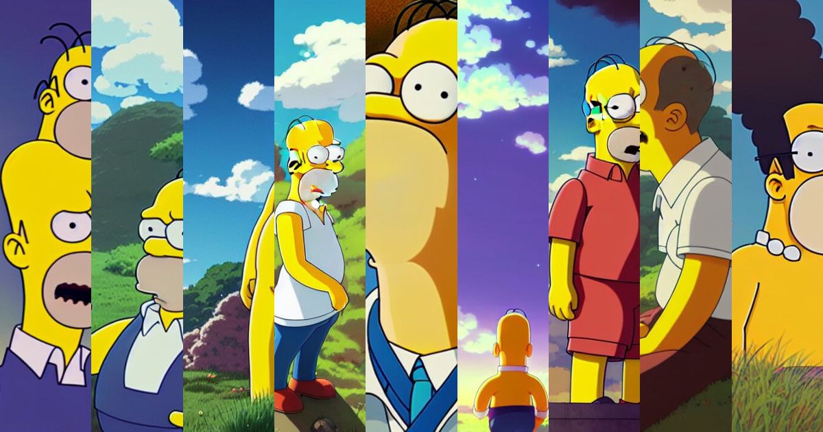 Lexica - Portrait of homer simpson, cloudy sky background lush ...