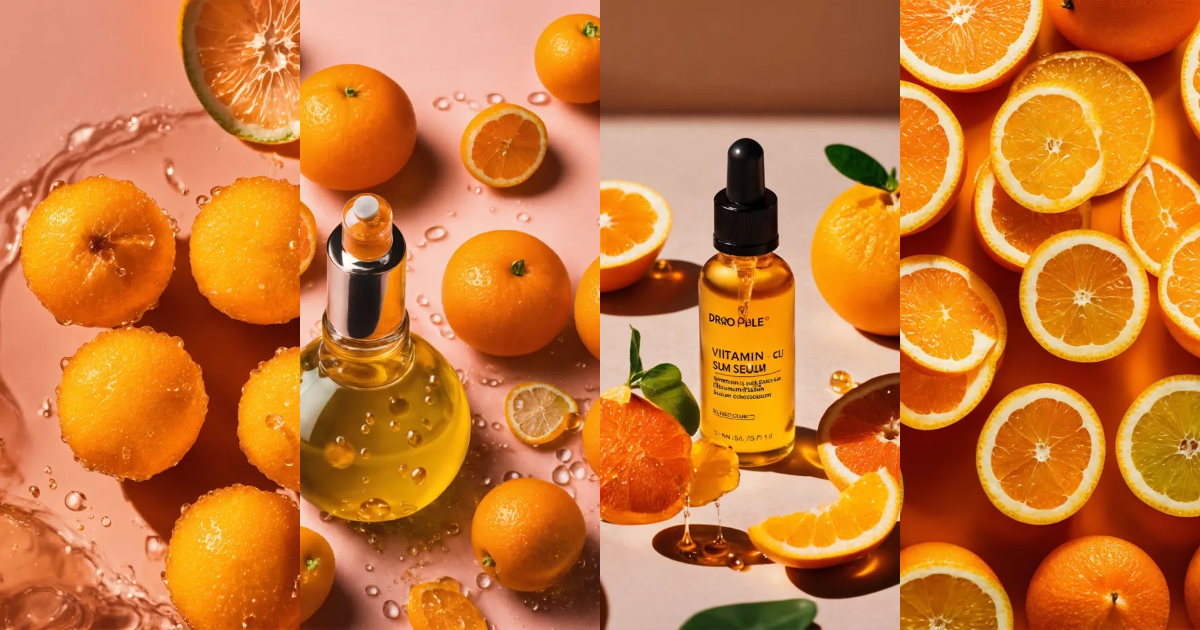 Lexica - Vitamin c serum droplets skincare photography texture
