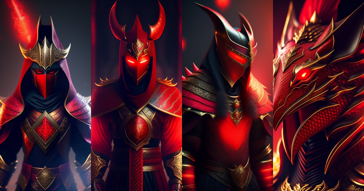 Lexica - Mysterious ,strange mask, wizard ,runes on clothing, dragon ...