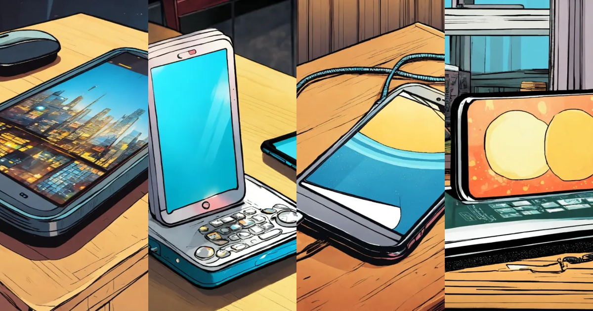 Lexica - Smartphone is lying on a table and ringing. comic style