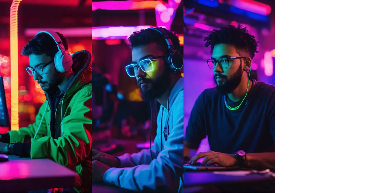 Lexica - A team web developer in an environment with neon lights