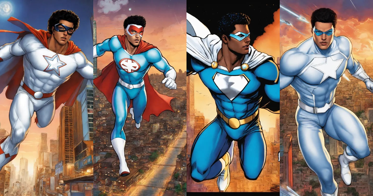Lexica - A realistic pearlescent white Puerto Rican national superhero ...