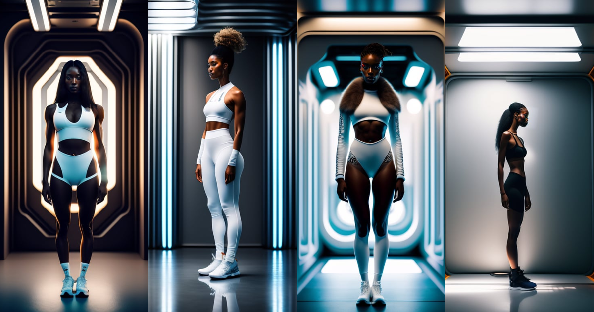 Lexica - Female standing pose trapped in a small space station, ultra hd!  realistic! helmut lang photoshoot, david rudnick detailed behance  instagram