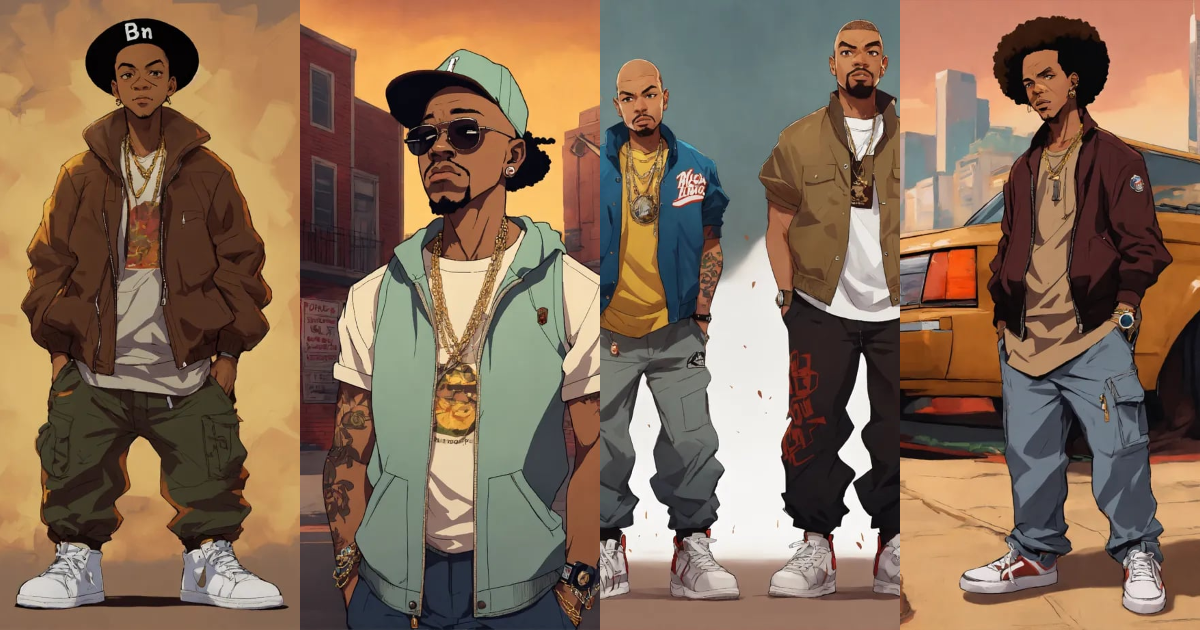 Lexica - Hip hop art style uncle boondocks full body