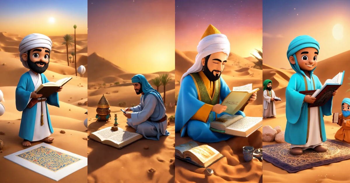 Lexica 3D mascot of the childhood Islamic hero, Zaid bin Thabit, a