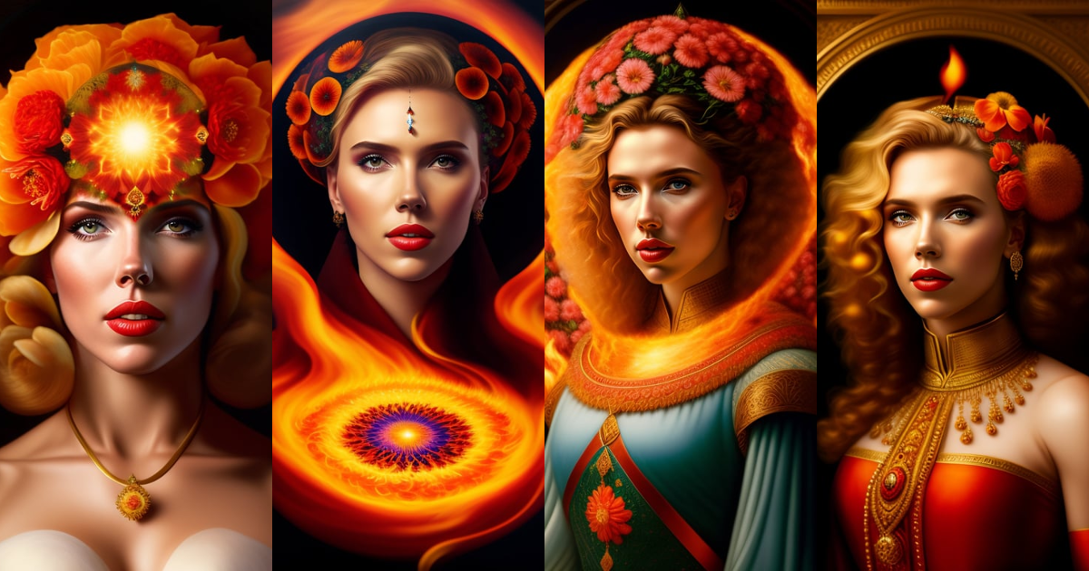 Lexica - Portrait of scarlett johansson with a third eye exploding with ...
