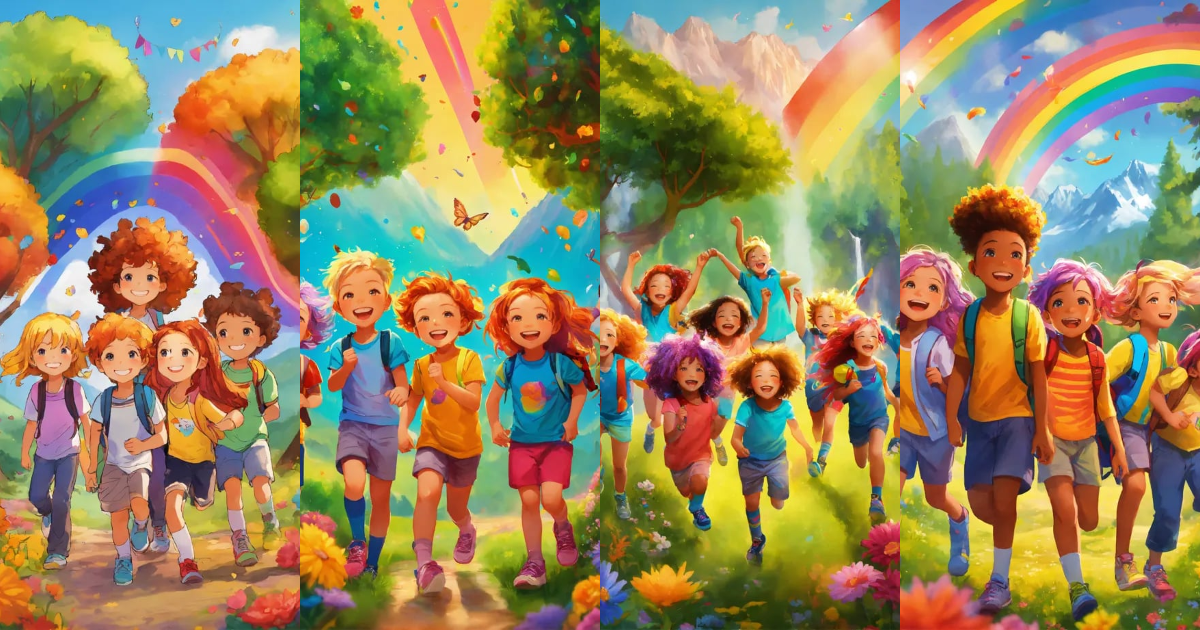 Lexica - Children's image of 5 cute 9 year old children, without ...