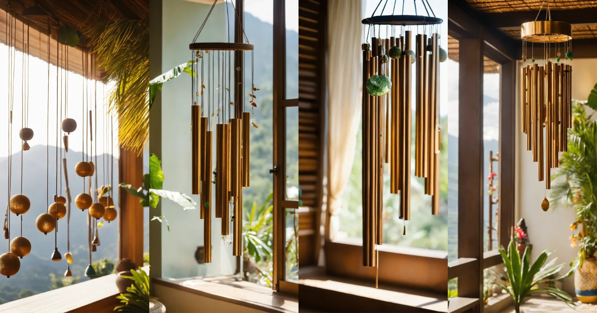 Lexica - Wind chimes close up living room window wind tropical plants ...