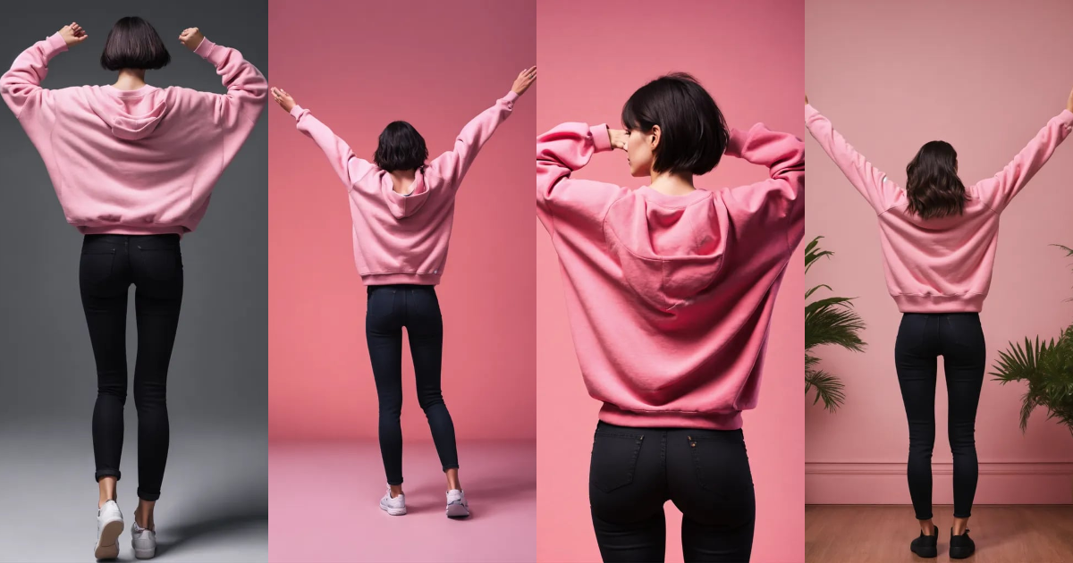 Lexica - Full body, a woman from her back, raising both her hands up ...