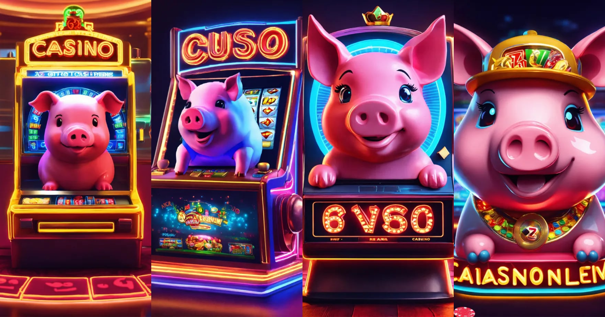 Lexica - 3D REAL CUTE CARTOON CAP PIG casino slot machine in the ...