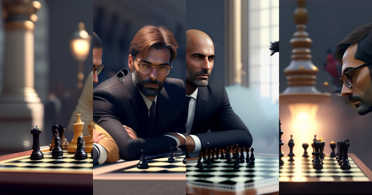 Lexica - highly detailed pep guardiola and jurgen klopp playing chess  gracefully