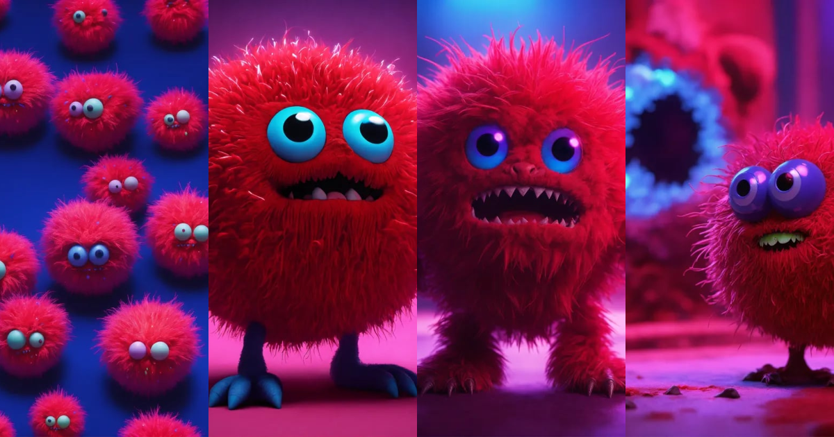 Lexica - CGI! scary looking red germ monster character. Highly detailed ...