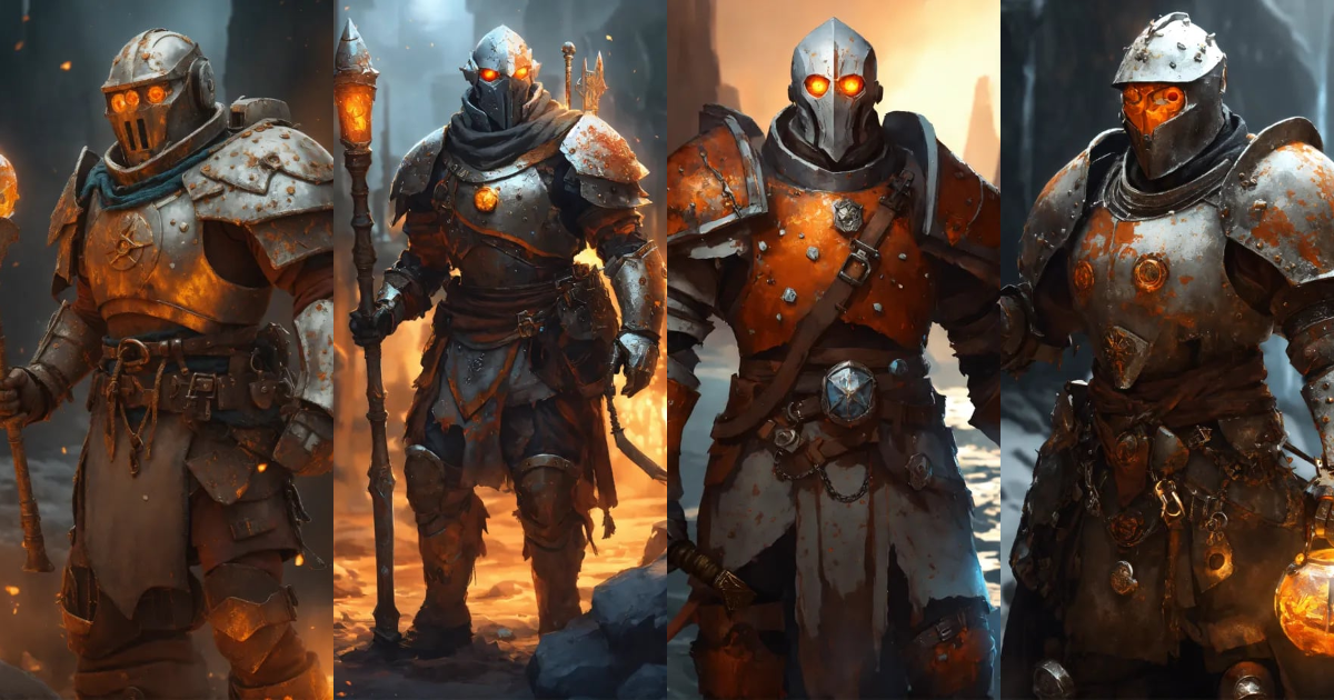 Lexica - D&D Menacing Warforged solider, old and rusting with one ...