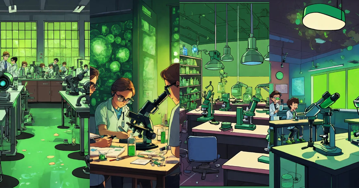 Lexica - Generate a comic cartoon poster of a science lab classroom ...