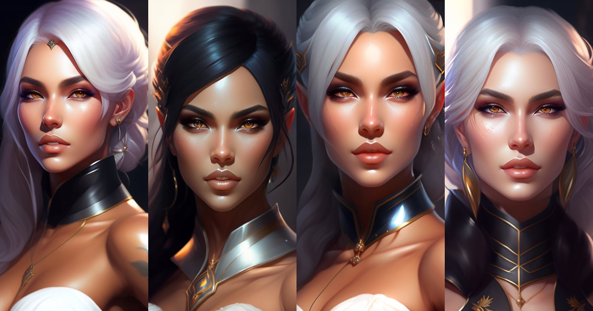 Lexica - Realistic character concept portrait art of a female dark elf ...